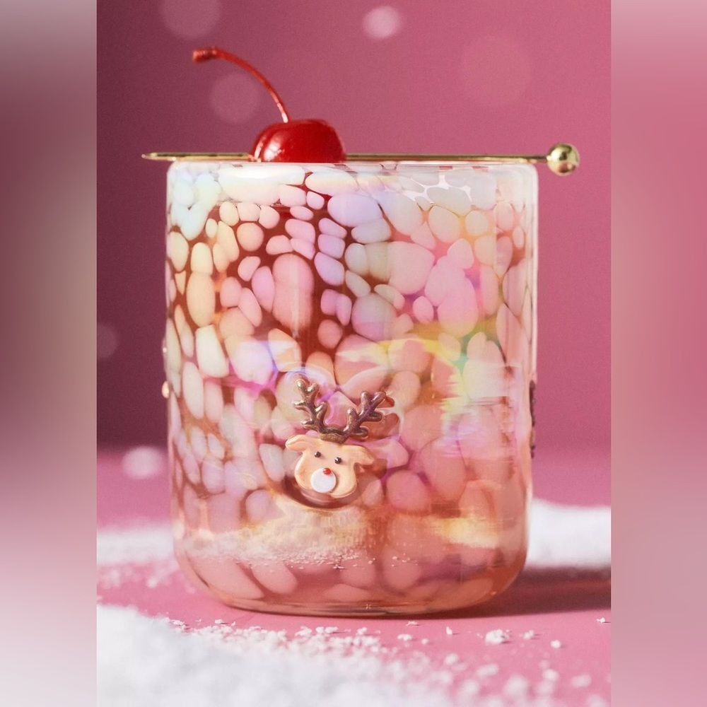 ❤️ NWT Anthropologie Festive Holiday Icon Juice Glasses | Set of 3 - Picture 3 of 7